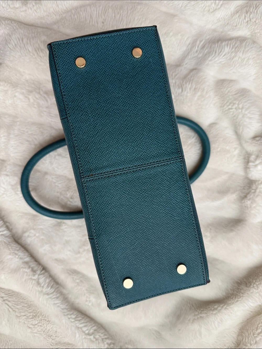 Teal Cole Haan Saffiano Leather Bag